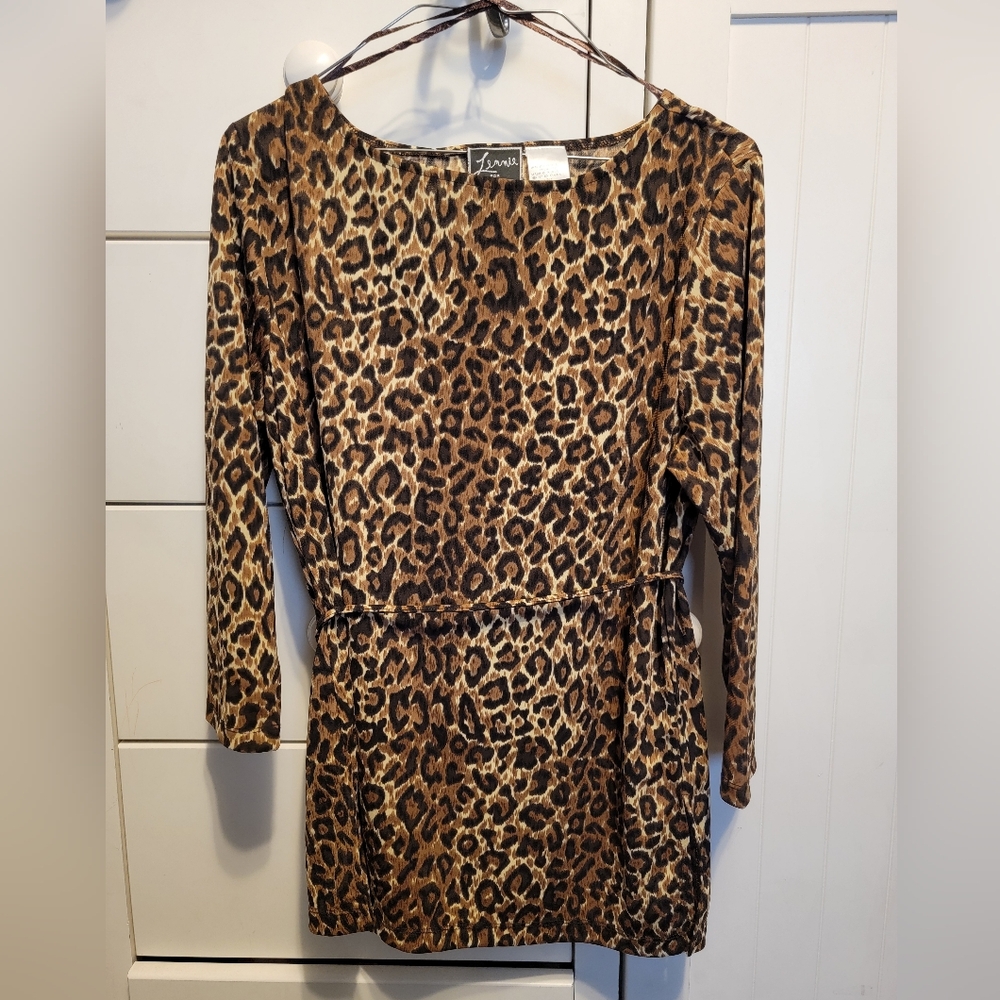 Lennie for Nina Leonard Leopard Print Blouse